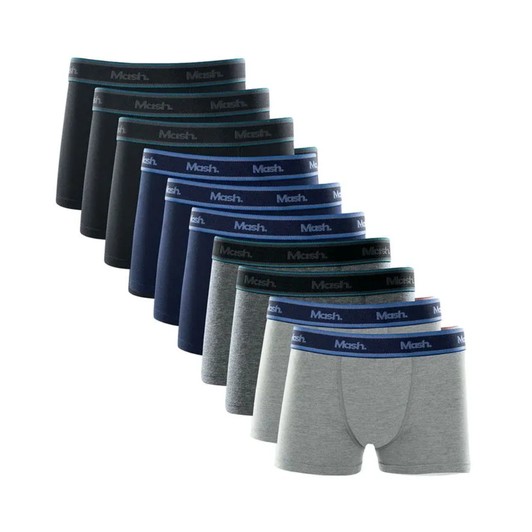 Kit com 8 Cuecas Boxer Masculinas Mash em Algodão para Uso Diário