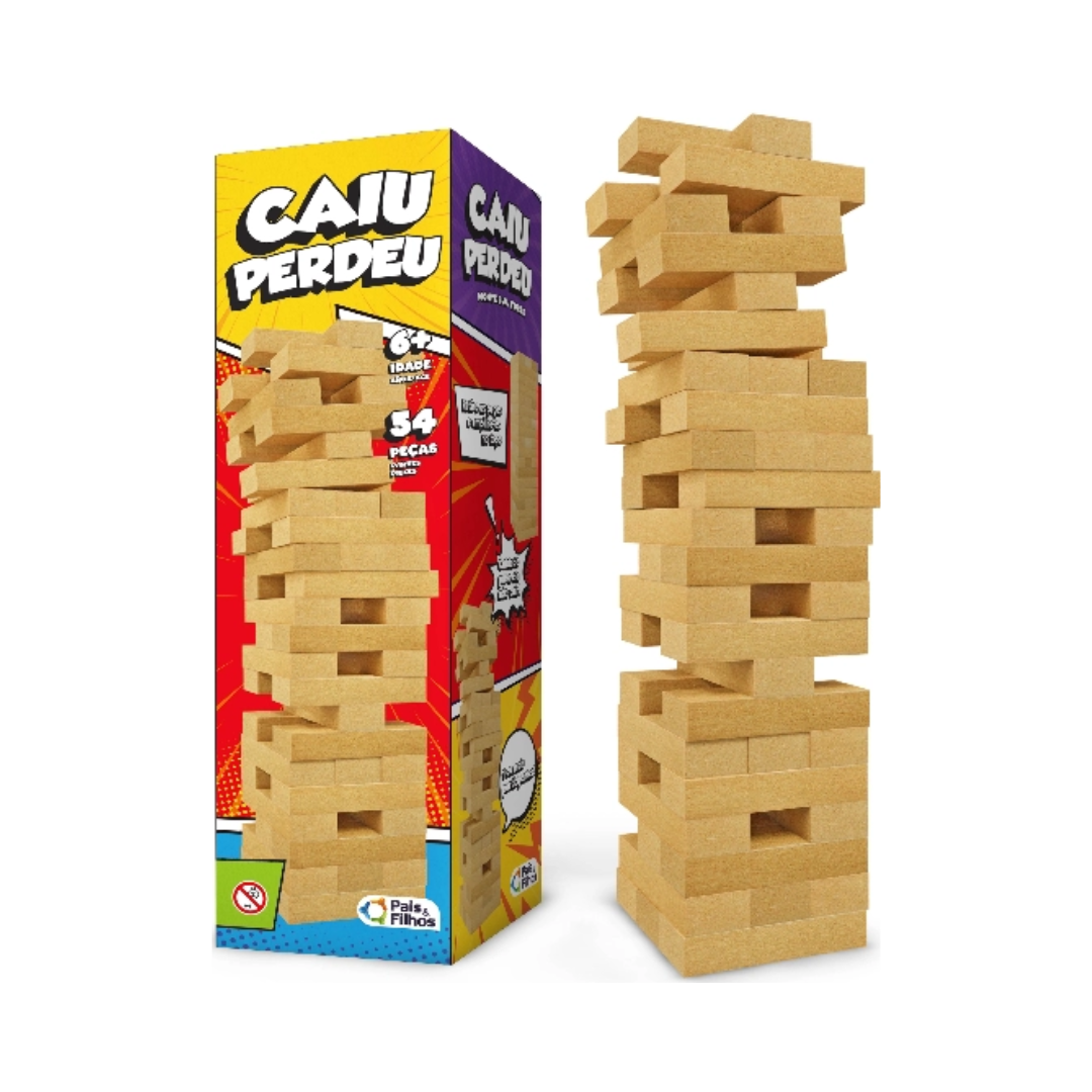 Jogo Caiu Perdeu Pais & Filhos com 54 Peças para Crianças a Partir de 6 Anos