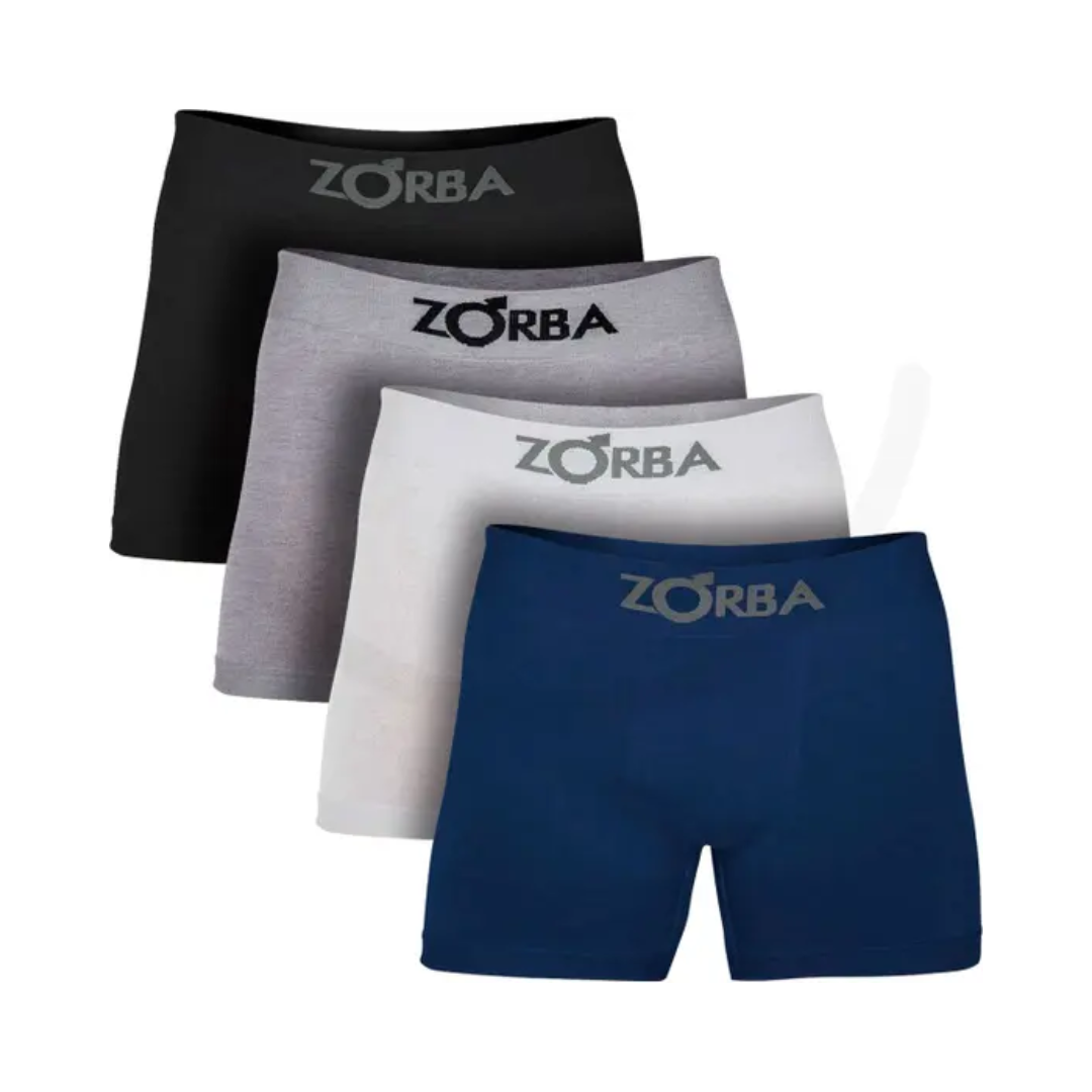 Kit 4 Cuecas Boxer em Algodão Sem Costura - Conforto e Estilo