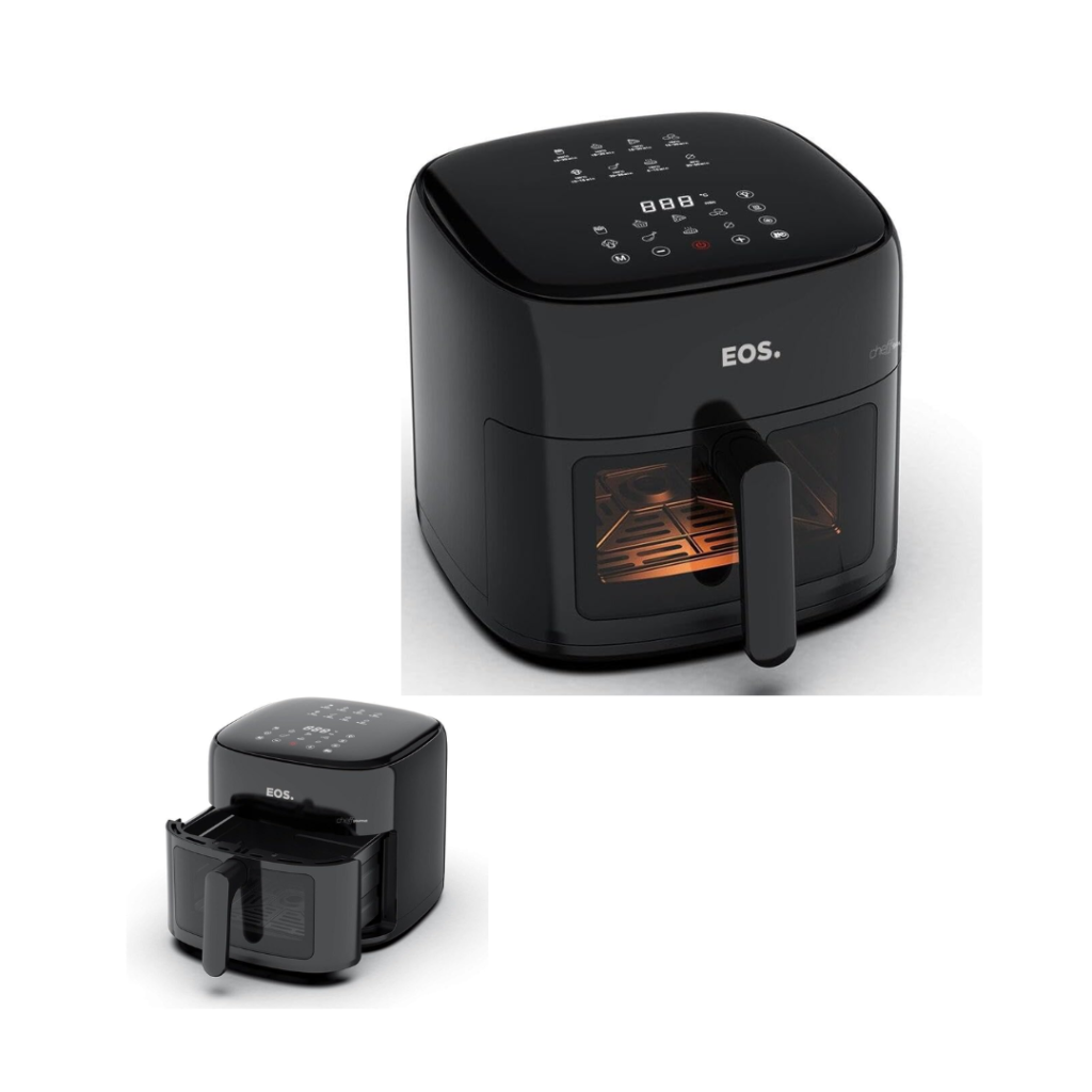 Fritadeira Sem Óleo Air Fryer Eos Chef Gourmet 6.2 Litros Compacta Digital Preto Eaf60p 110v