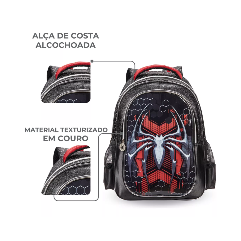 Mochila Infantil Costa Spider Dark Aranha Menino Escolar