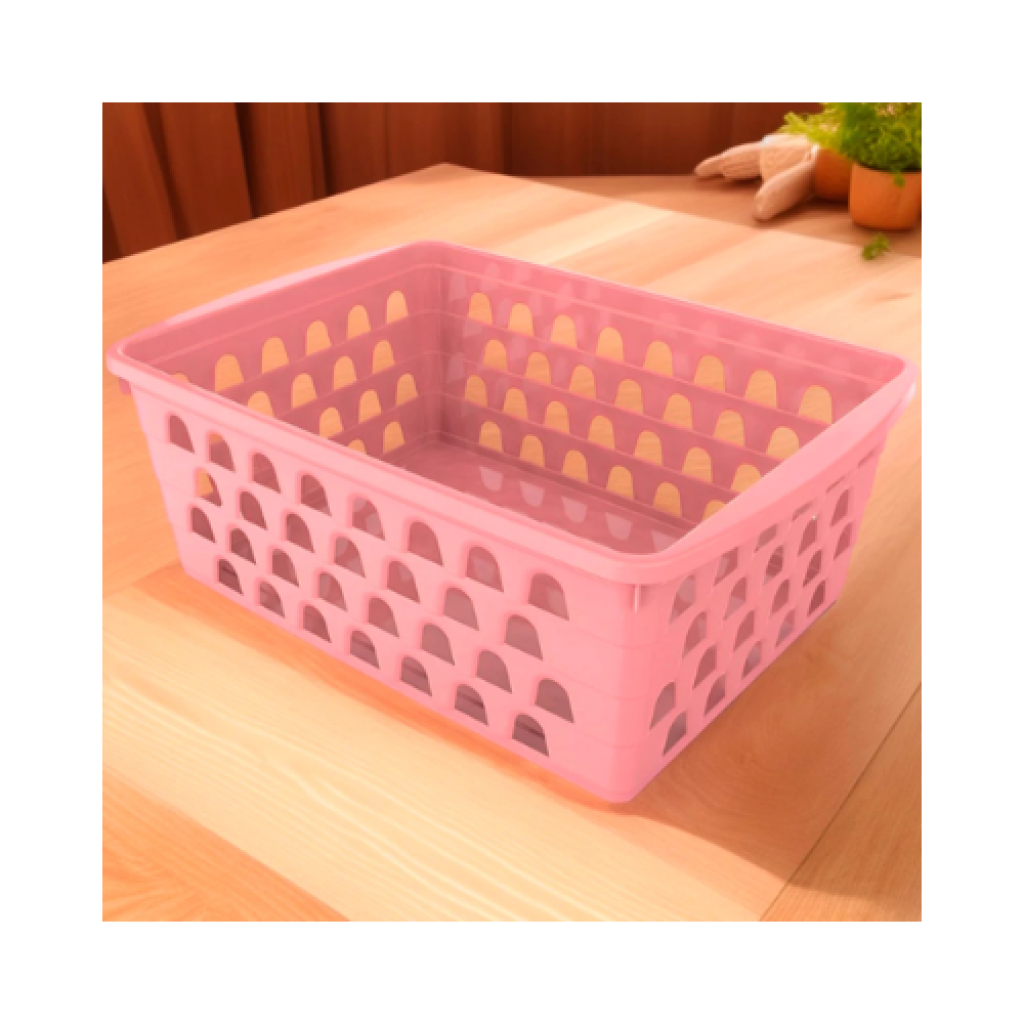 Kit 10 Cestos Organizadores Salus Rosa 16x12x6 cm – Empilhável e Multiuso para Casa e Cozinha