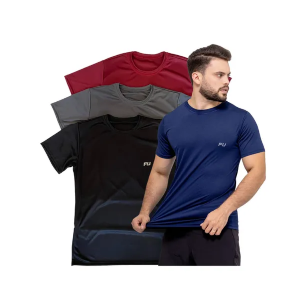 KIT 4 Camisa Time Fit  Academia Treino Corrida