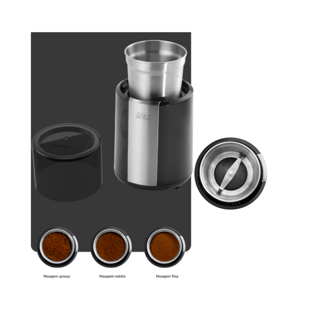 WAP Moedor de Café Elétrico AROMA WMC200 com 2 Lâminas em Aço Inox 200W 127V