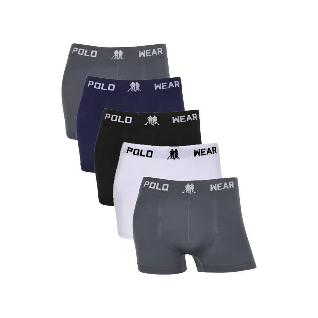 Kit 5 Cueca Boxer Masculina Polo Wear Adulto Premium Atacado