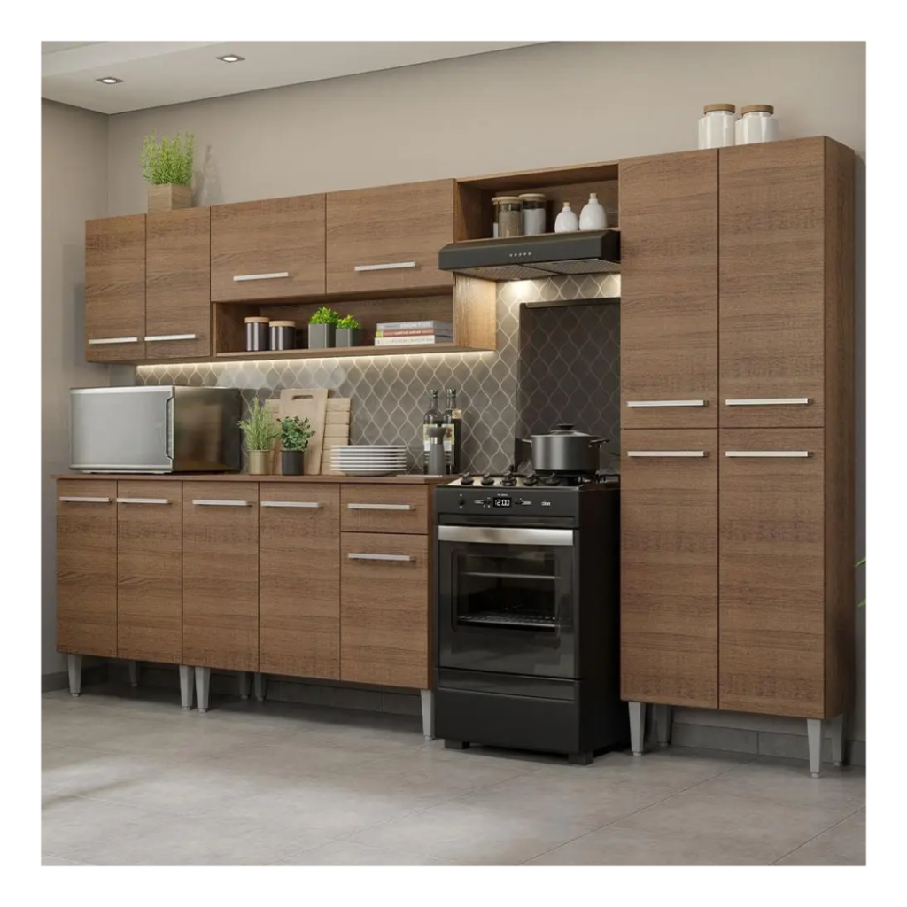 Armário de Cozinha Completa 293cm Emilly Madesa 01