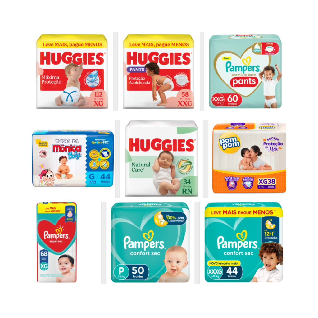 SELEÇÃO DE FRALDAS COM 10% OFF