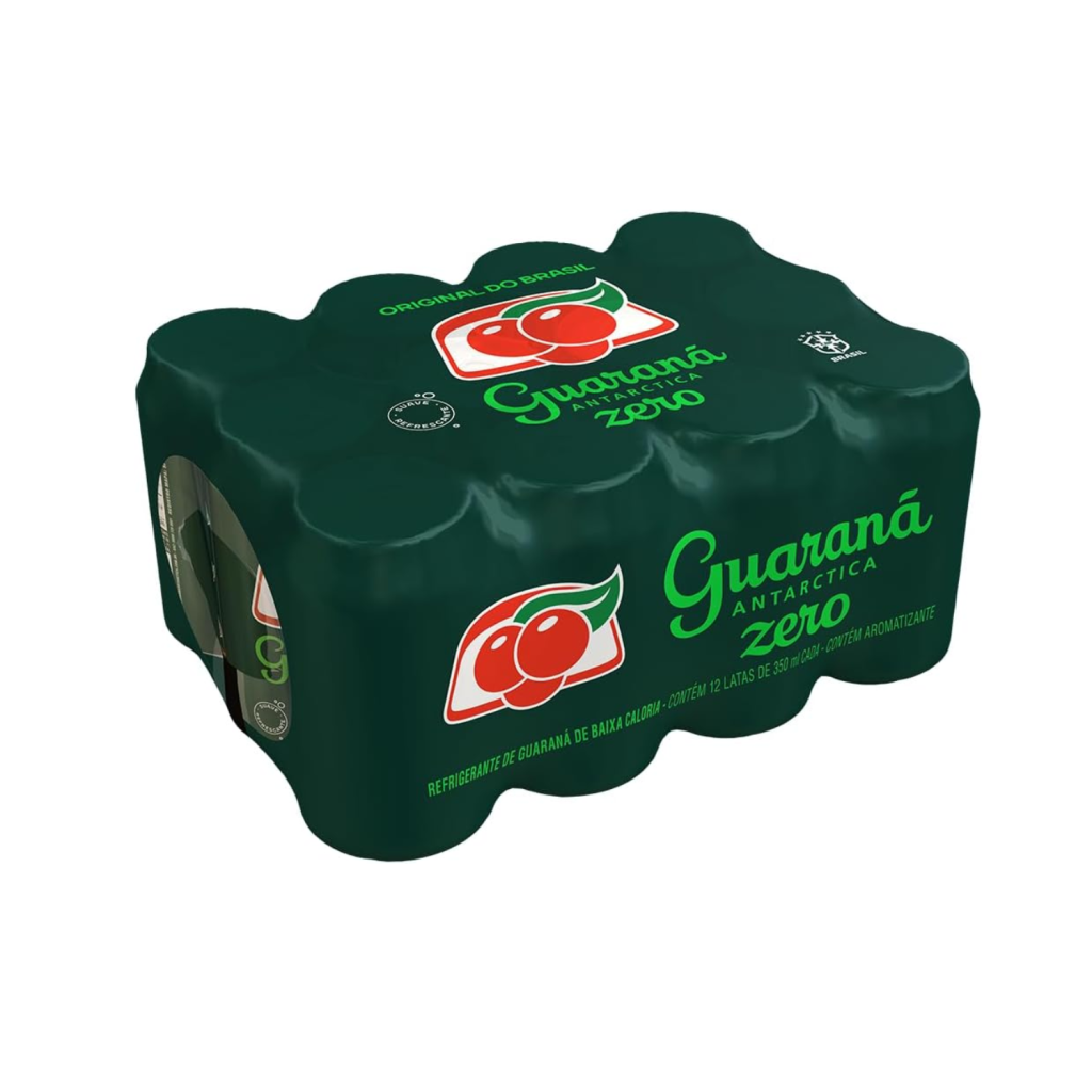 Pack de Refrigerante Guaraná Antarctica Zero Lata 350ML, 12 Unidades