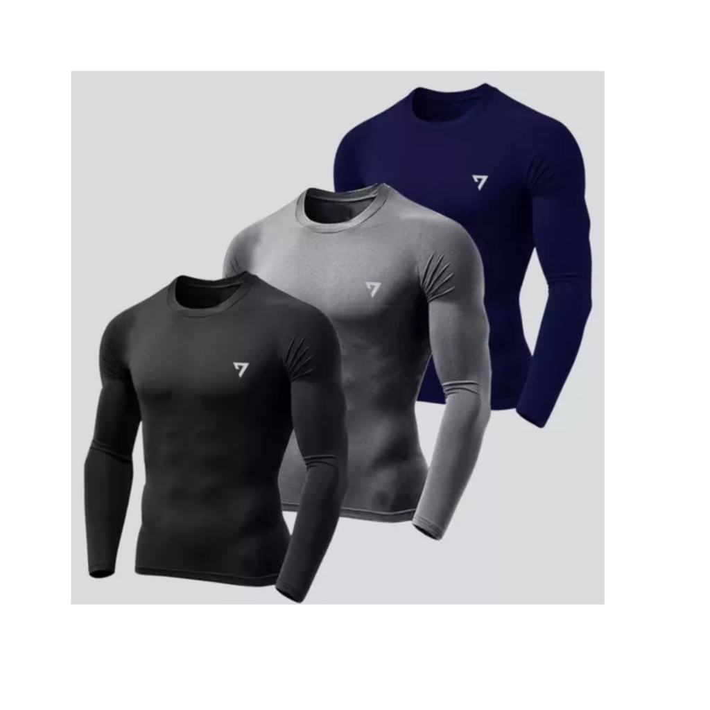 Kit 3 Camisetas Térmicas  Segunda Pele  Uv50-