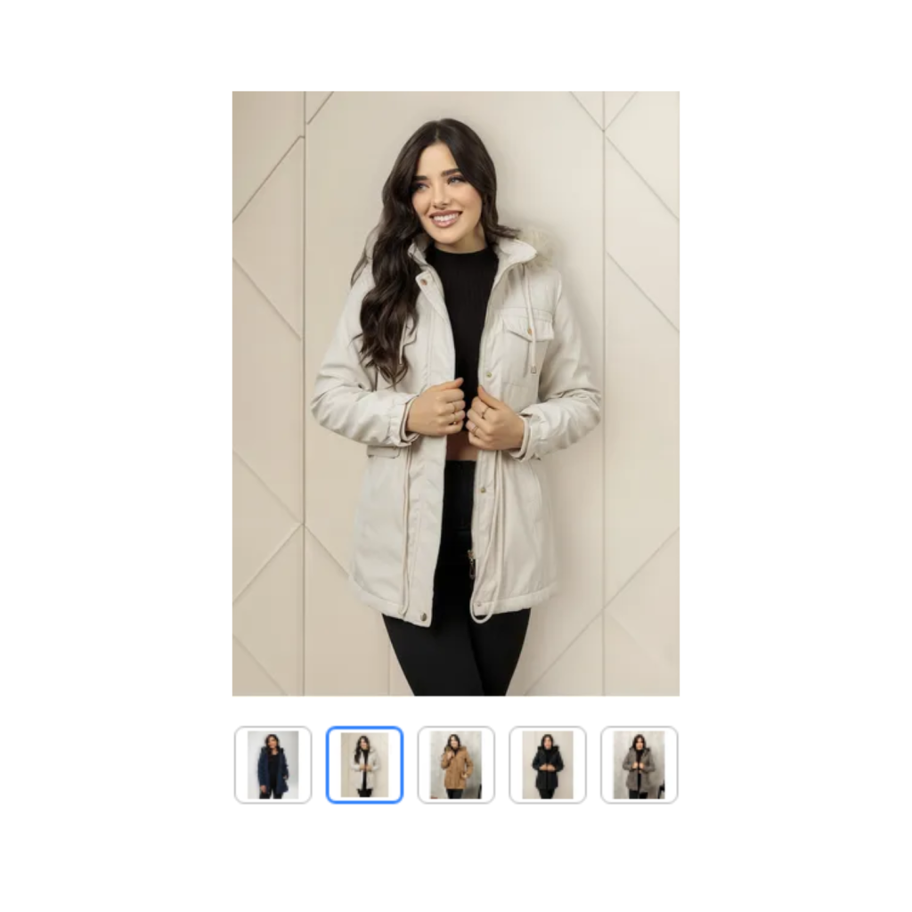 Casaco Feminino Parka De Sarja Sobretudo Forrado Com Pelúcia