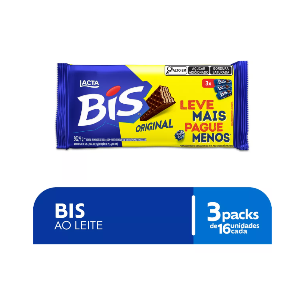 Bis Ao Leite - Kit com 3 unidades de 100,8g