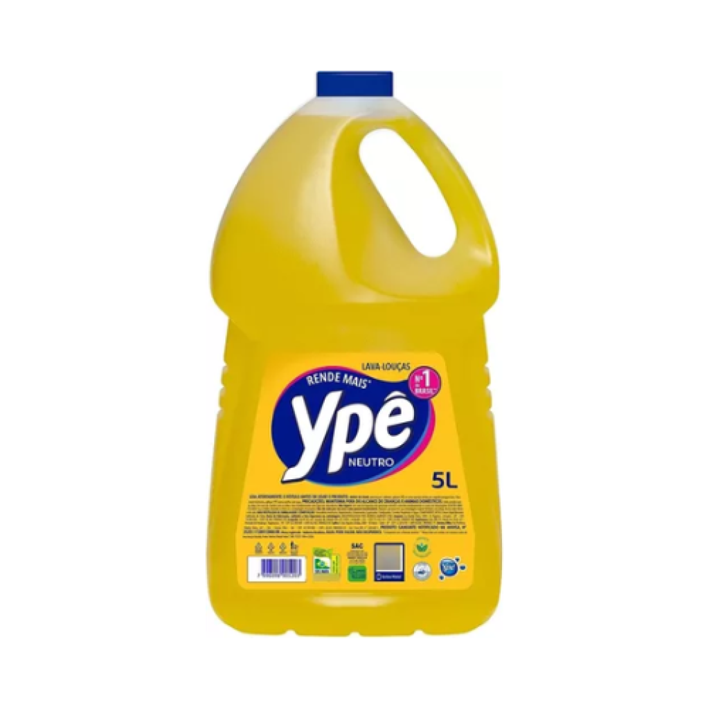Detergente Líquido Ypê Neutro Lava Louças 5 Litros Alta Performance Cozinha