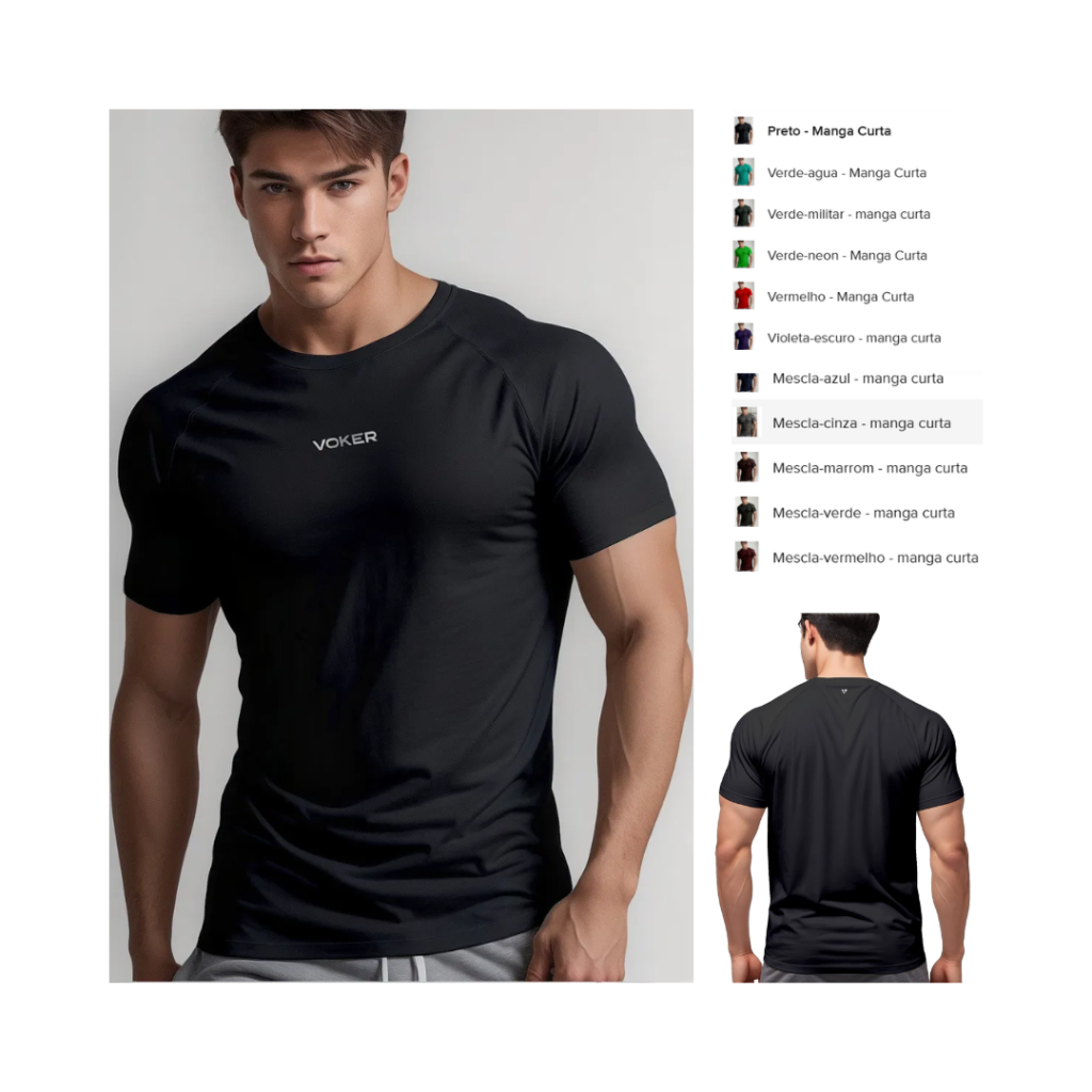 Camisetas Raglan Proteção Uv Térmica Camisas Dry Fit Voker
