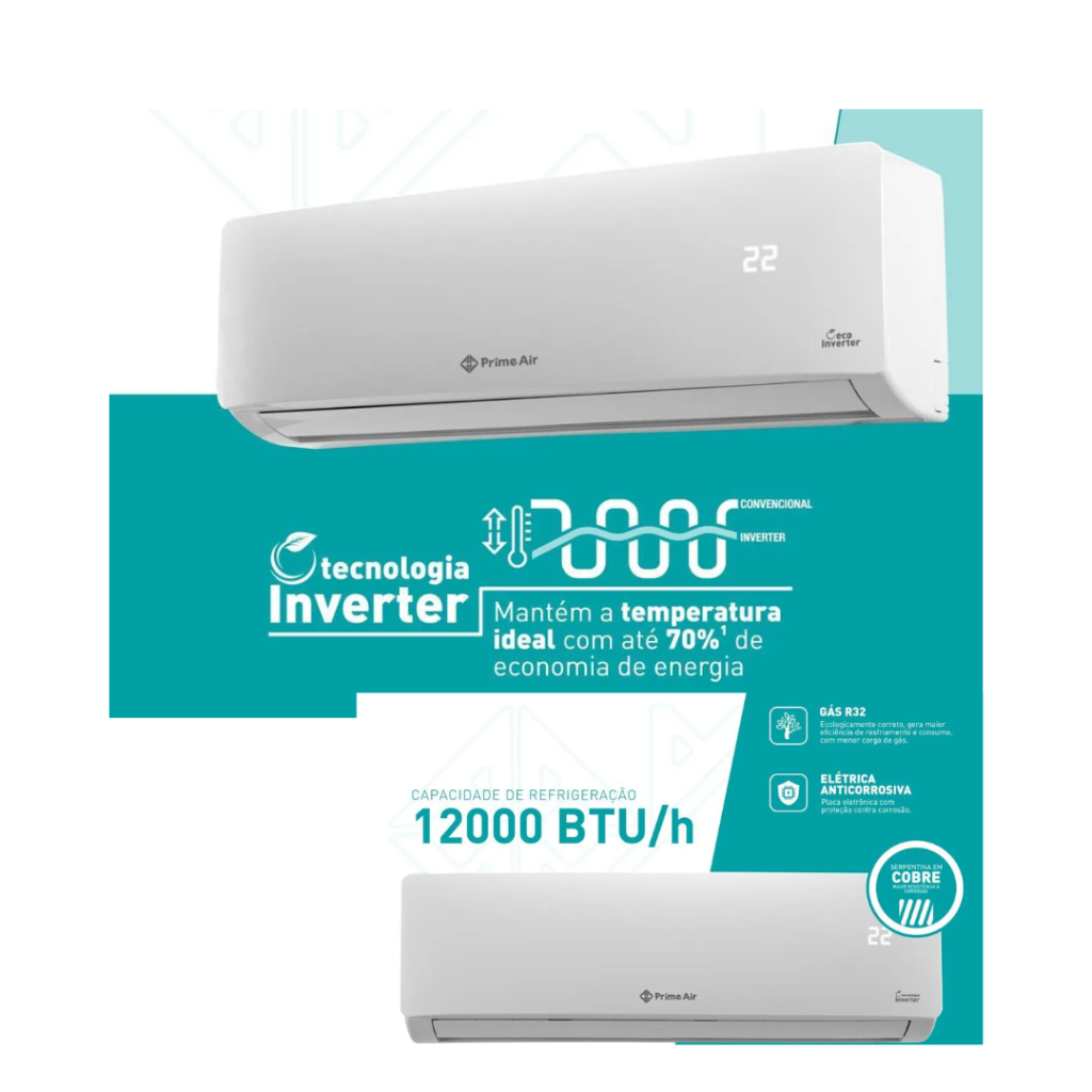 Ar-condicionado Split Inverter 12000 Btu/h Prime Air F 12fc Cor Branco
