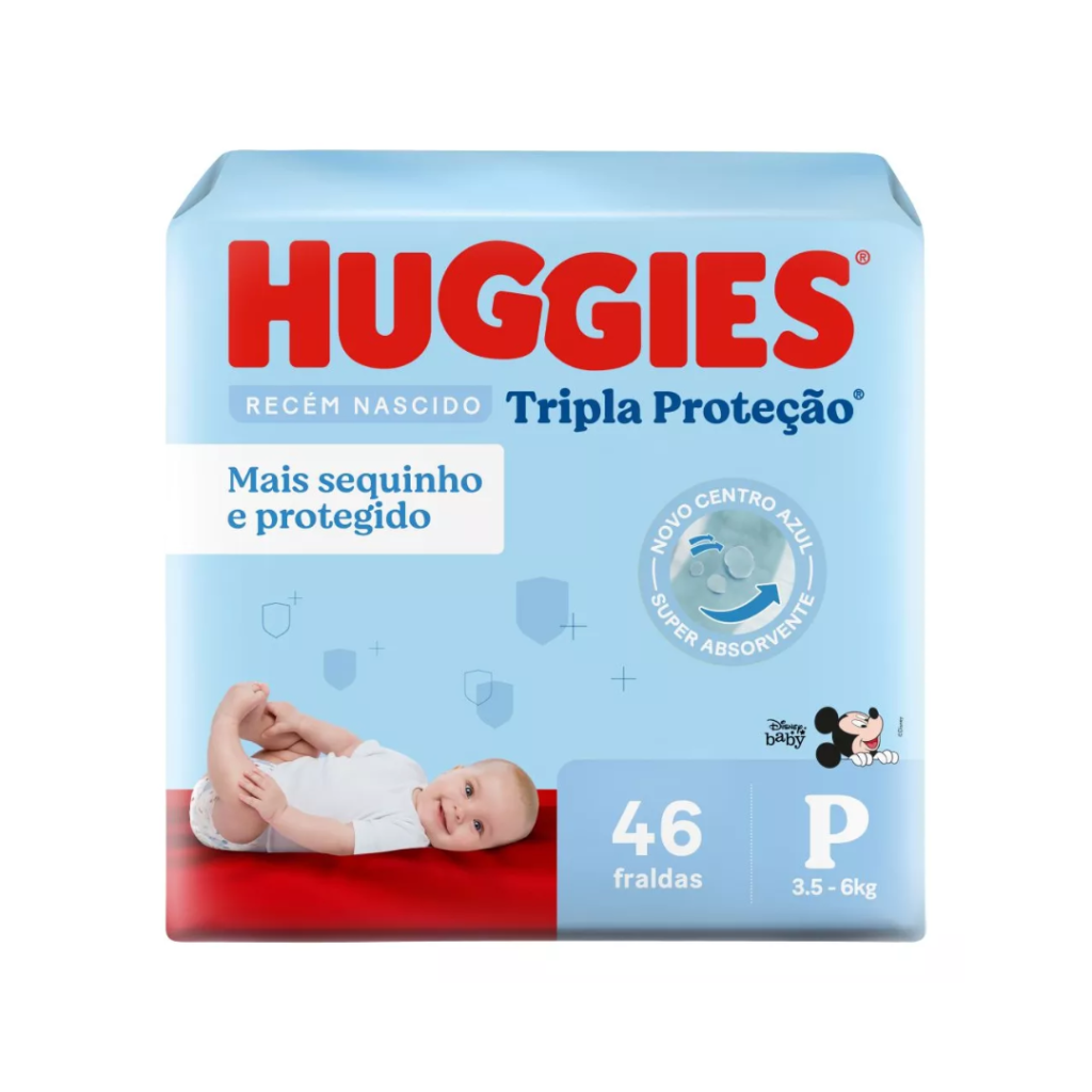 Fraldas Tripla Proteção P Com 46 Unidades Huggies
