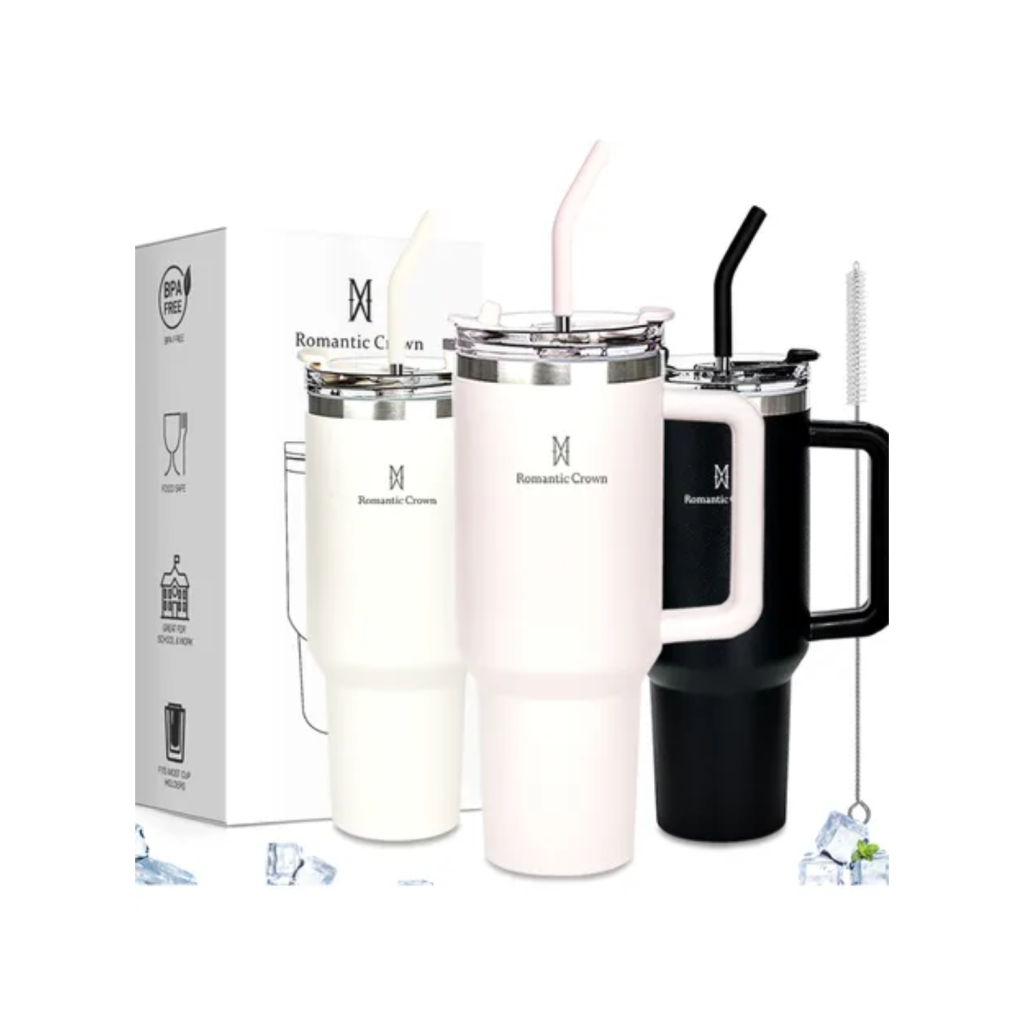 Copo Térmico Gigante 1,2l Inox Com Tampa E Inox Canudo