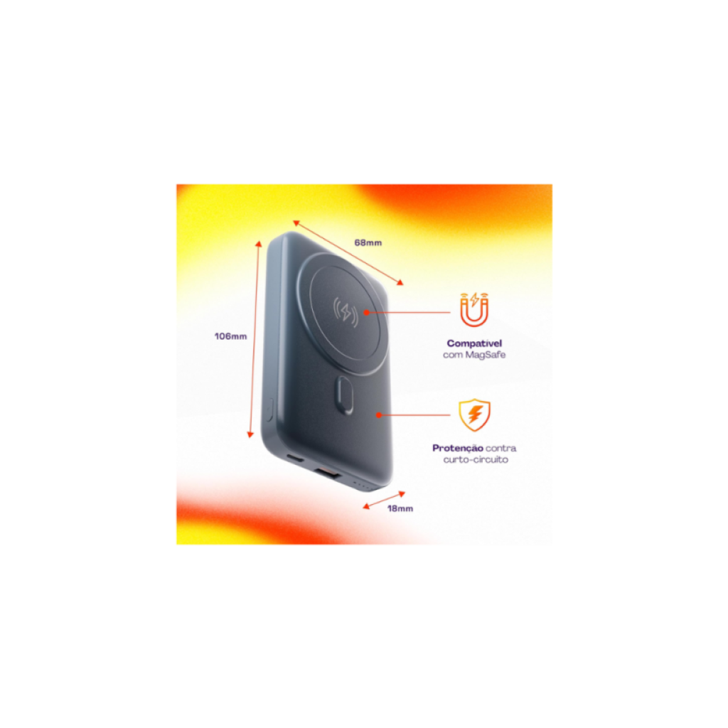 Geonav Power Bank, Carregador Portátil Universal por Indução 10.000mAh