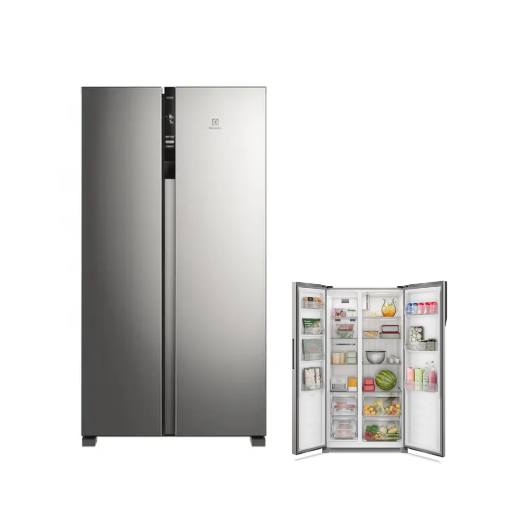 Geladeira/Refrigerador Electrolux Frost Free Side by Side Inox Look 435L Efficient IS4S