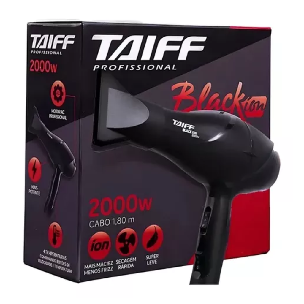 Taiff Black Ion Secador De Cabelo Profissional 2000w Cor Preto 110V