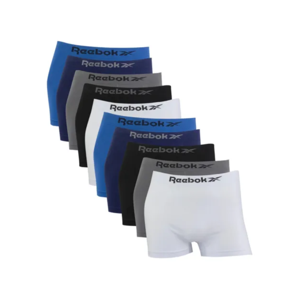 Kit 10 Cuecas Reebok Boxer Classic Microfibra Sortido