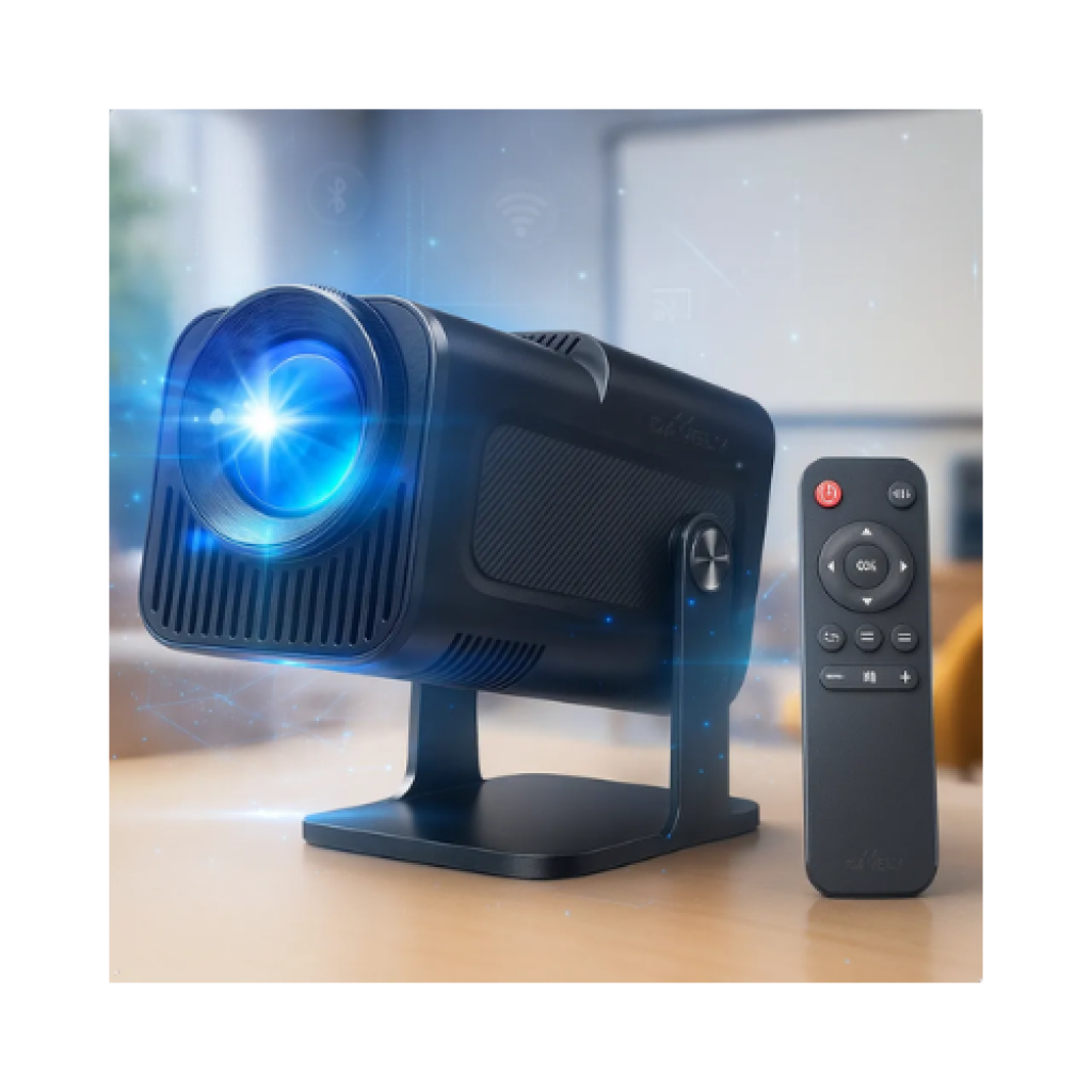 Projetor Portátil Davely HY320 Smart TV Android WiFi6 Full HD 4K 390 ANSI Lumens Preto