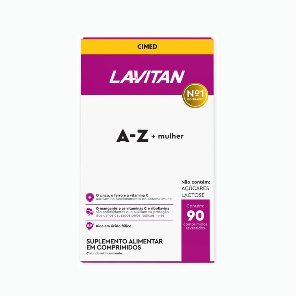 Multivitamínico Lavitan AZ Para Mulher Com 90 Comprimidos