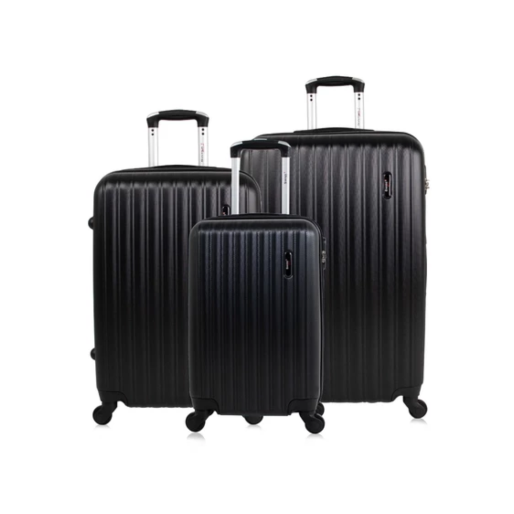 Kit mala de viagem ABS pequena 10kg, média e grande 4 rodas 360º Londres Swiss Move