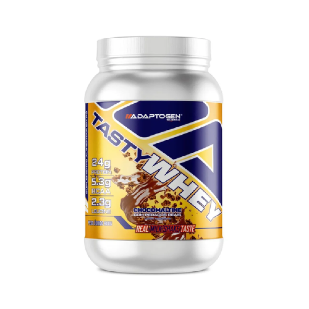 Whey Protein 3W Adaptogen Tasty Whey Gourmet 900g Sabor Chocomaltine Sem Glúten