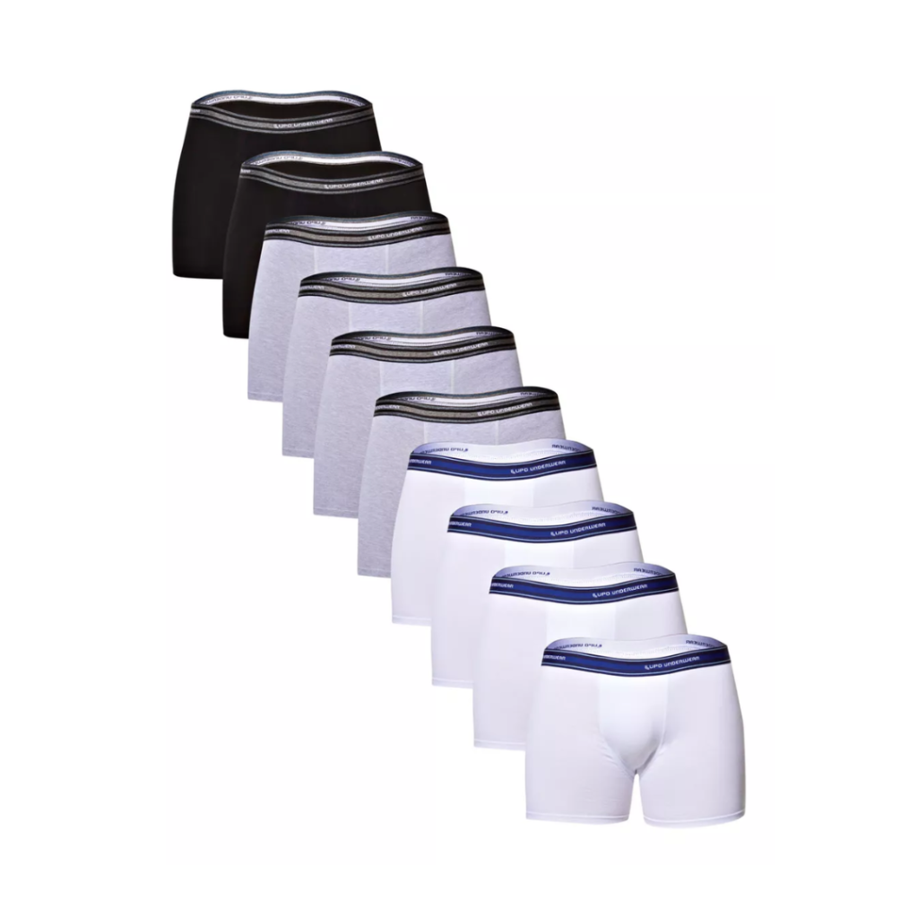 Kit 10 Cuecas Boxer Algodão Lupo