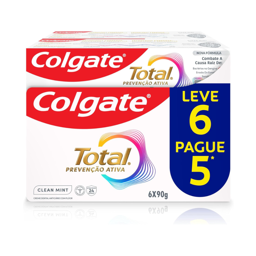 Creme Dental Colgate Total Clean Mint 90g 6 unidades