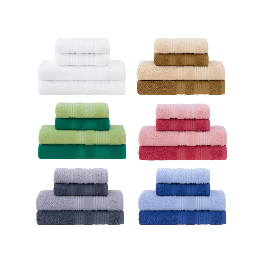 Jogo De Toalhas Buddemeyer Frape Dots Banho Branco 4 Cor 1017 - Off White