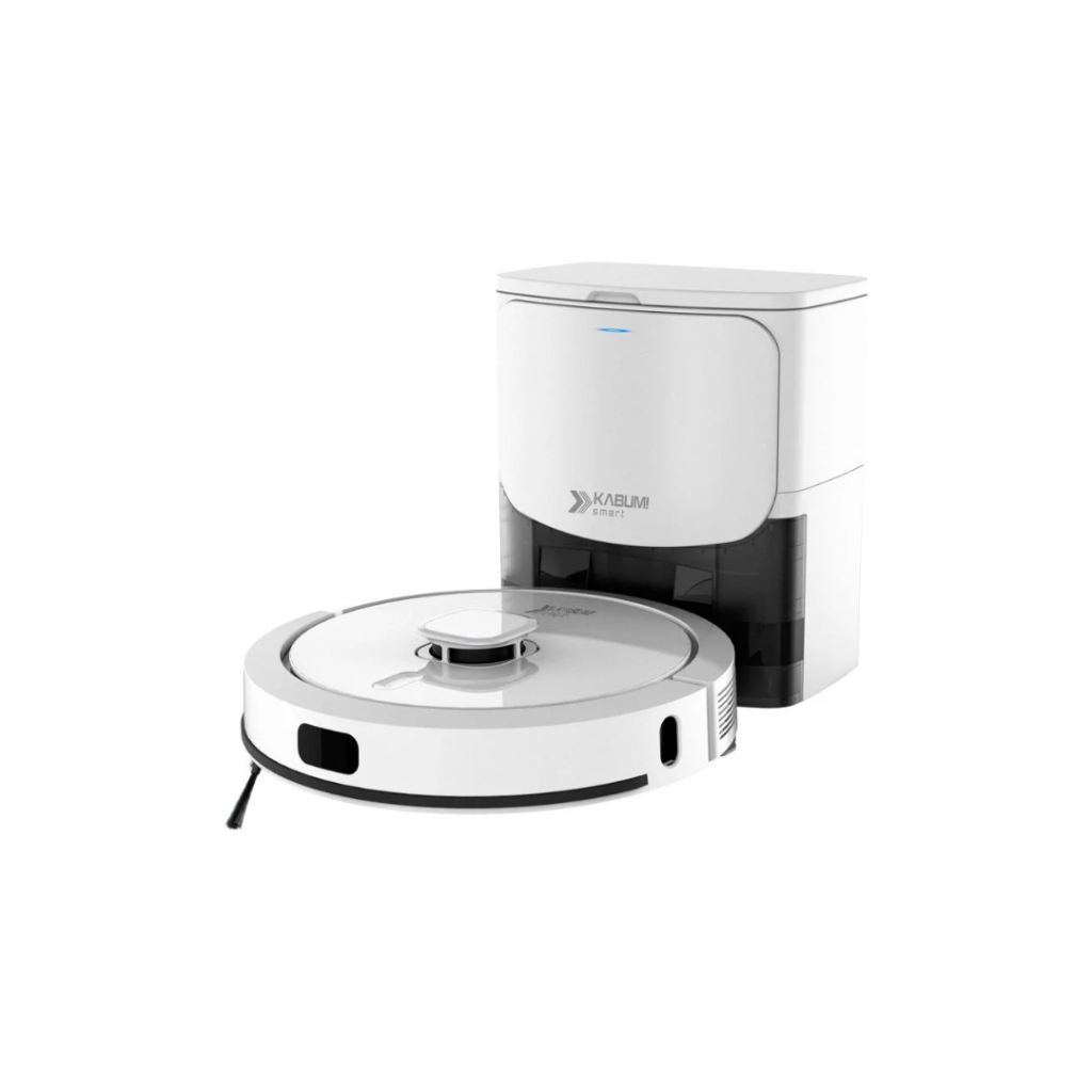 Robô Aspirador Passa Pano KaBuM! Smart 900 - 5 Modos de Limpeza, Base 2 em 1, Mapeamento 3D, 127v Branco - KBSF011