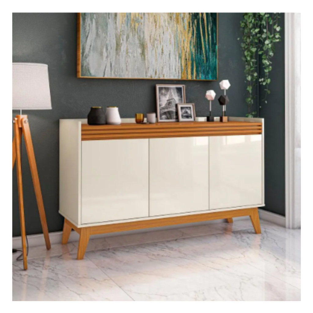 Buffet Aparador 3 Portas Ripado Astúrias 136cm