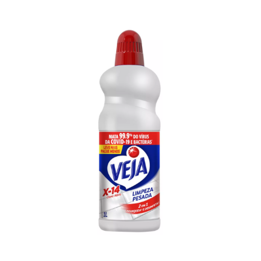 Veja Limpador Multiuso para Limpeza Pesada com Cloro Ativo X-14 Frasco 1 Litro