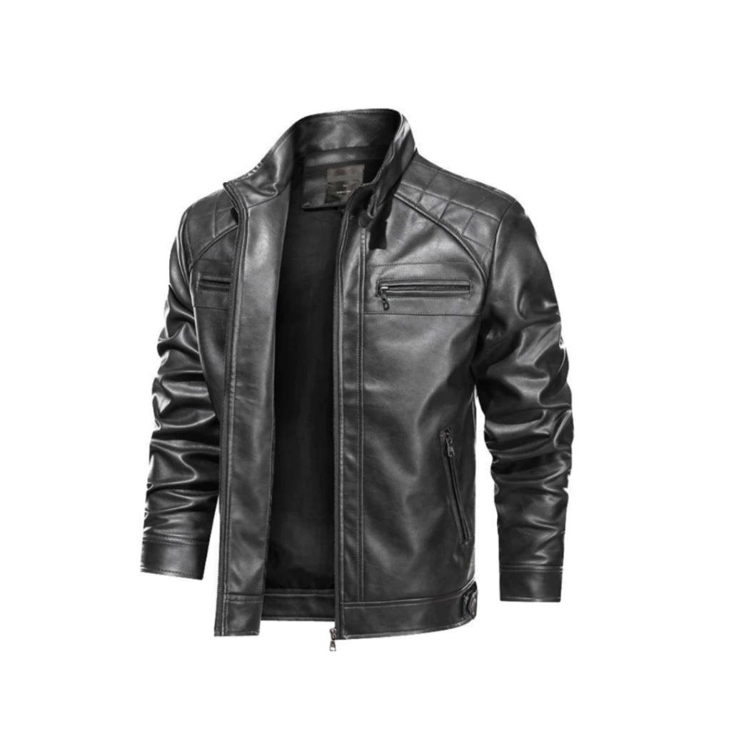 Jaqueta De Couro Masculina Slim Resistente