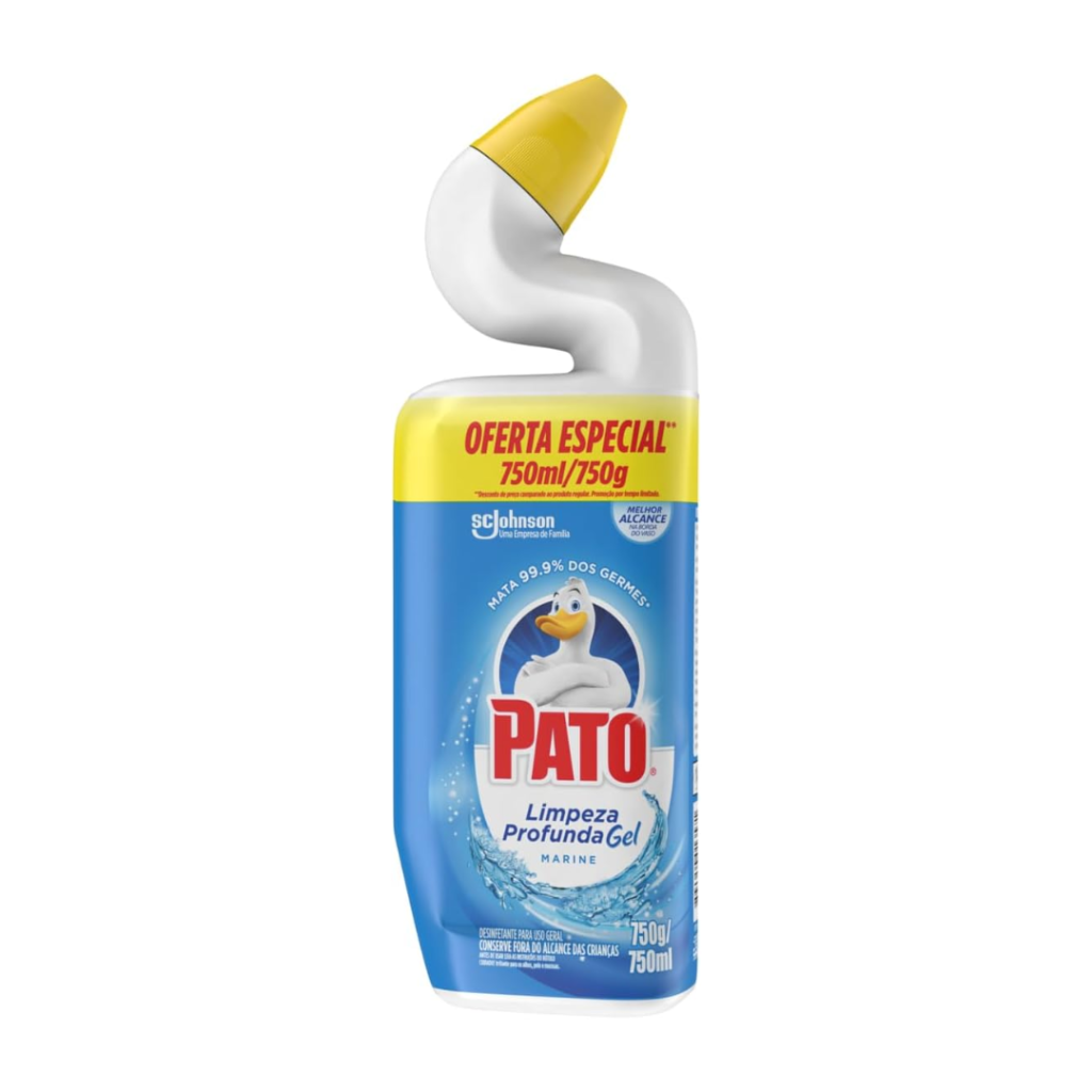 Pato Limpador Sanitário Gel, Marine, Limpeza Pesada, Banheiro e Vaso Sanitário, Pacote Promocional, 750ml