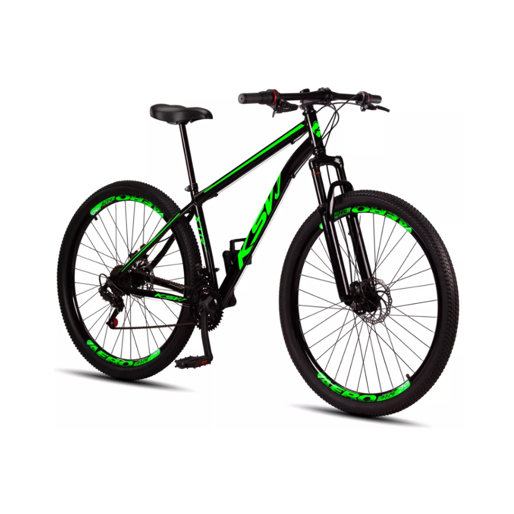 Bicicleta Aro 29 Aço Carbono Freios Disco Suspensão 21v - KSVJ