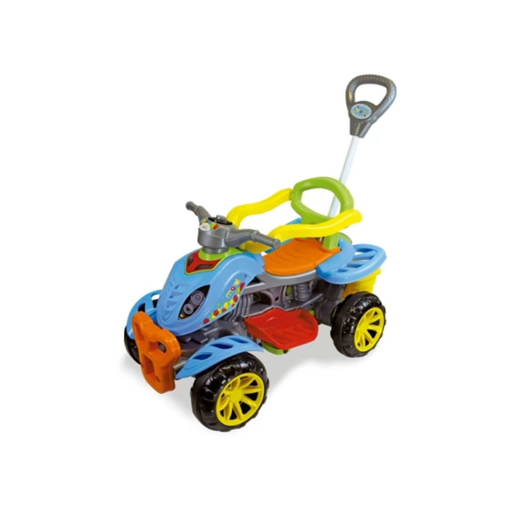 Carrinho de Passeio Quadriciclo Infantil Maral Com Pedal Buzina Empurrador Motoquinha