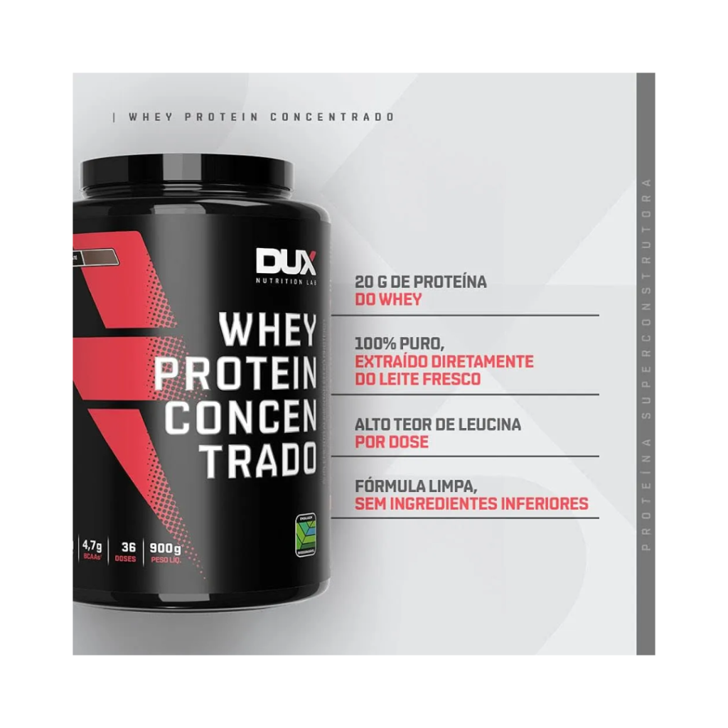 Whey Protein Concentrado Sabor Cookies Pote 900g - Dux Human Health
