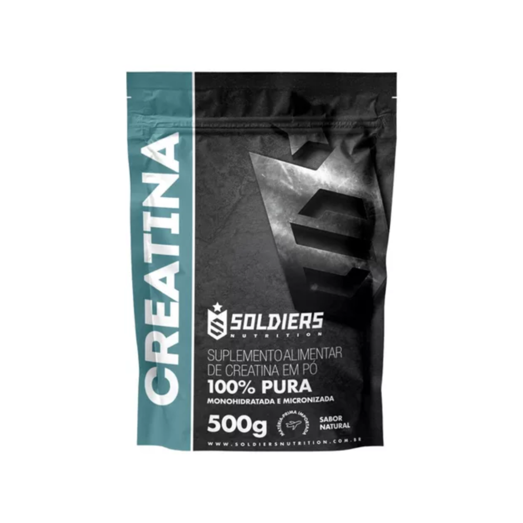 Creatina Monohidratada 500g Soldiers Nutrition Sabor Natural