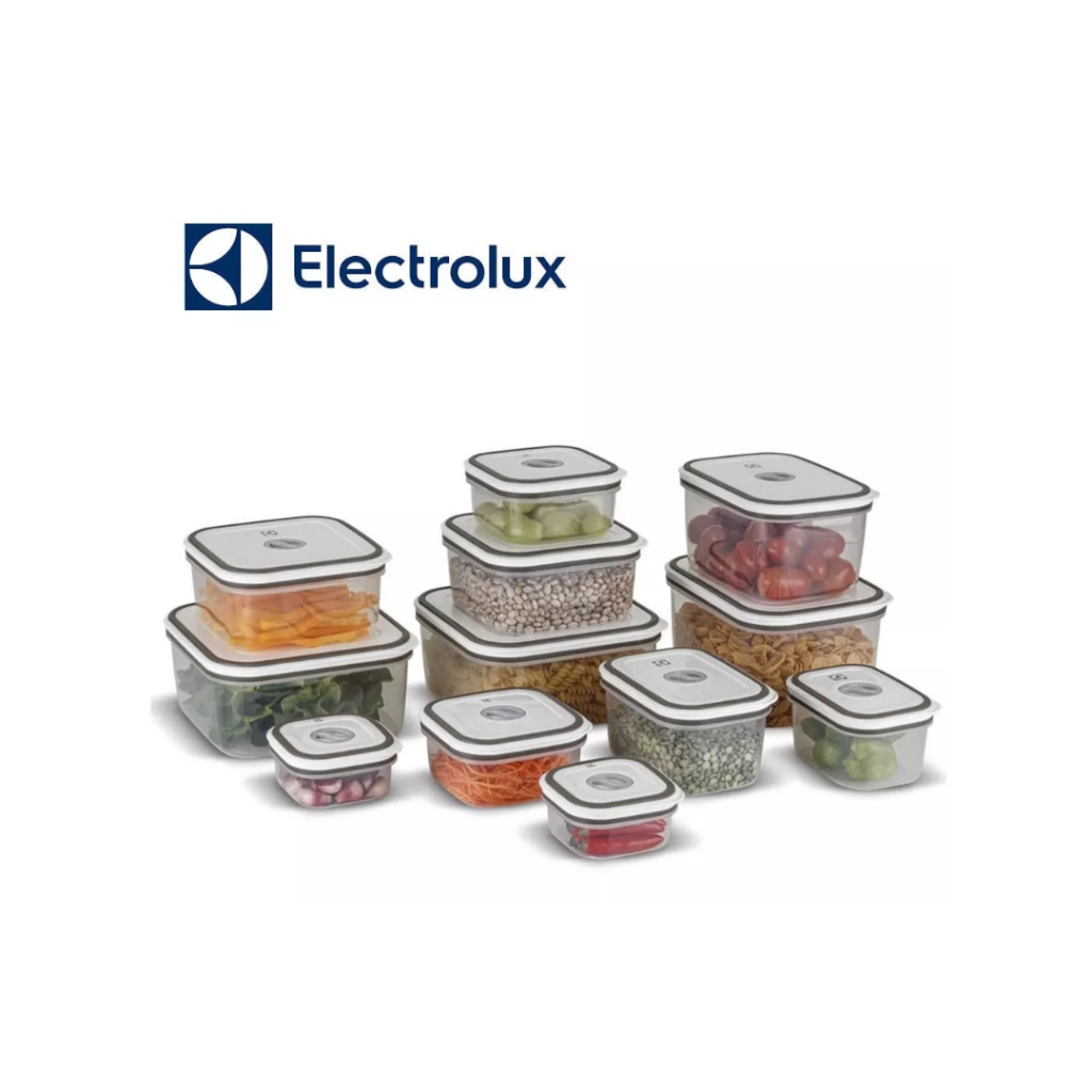 Kit Potes Herméticos Plásticos Cinza 12 Unidades Electrolux