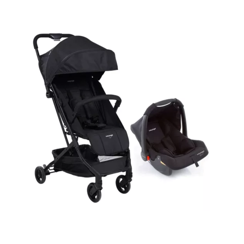 Carrinho com Bebê Conforto Travel System Yupi Preto - Voyage