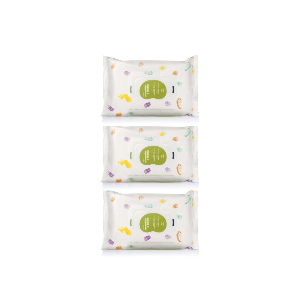 Kit Lenços Umedecidos Mamãe e Bebê (3 unidades)