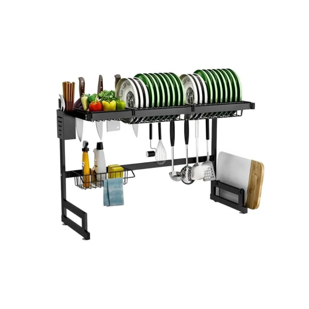 Cozinha Suspensa Modular  85cm Escorredor de Louça com Organizador 24 Pratos