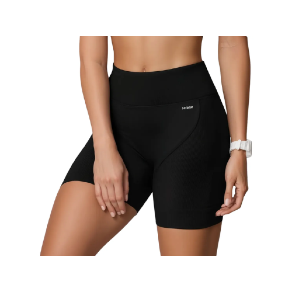 Short Selene Sem Costura Fitness Bermuda Academia Corrida Microfibra Poliamida Elastano
