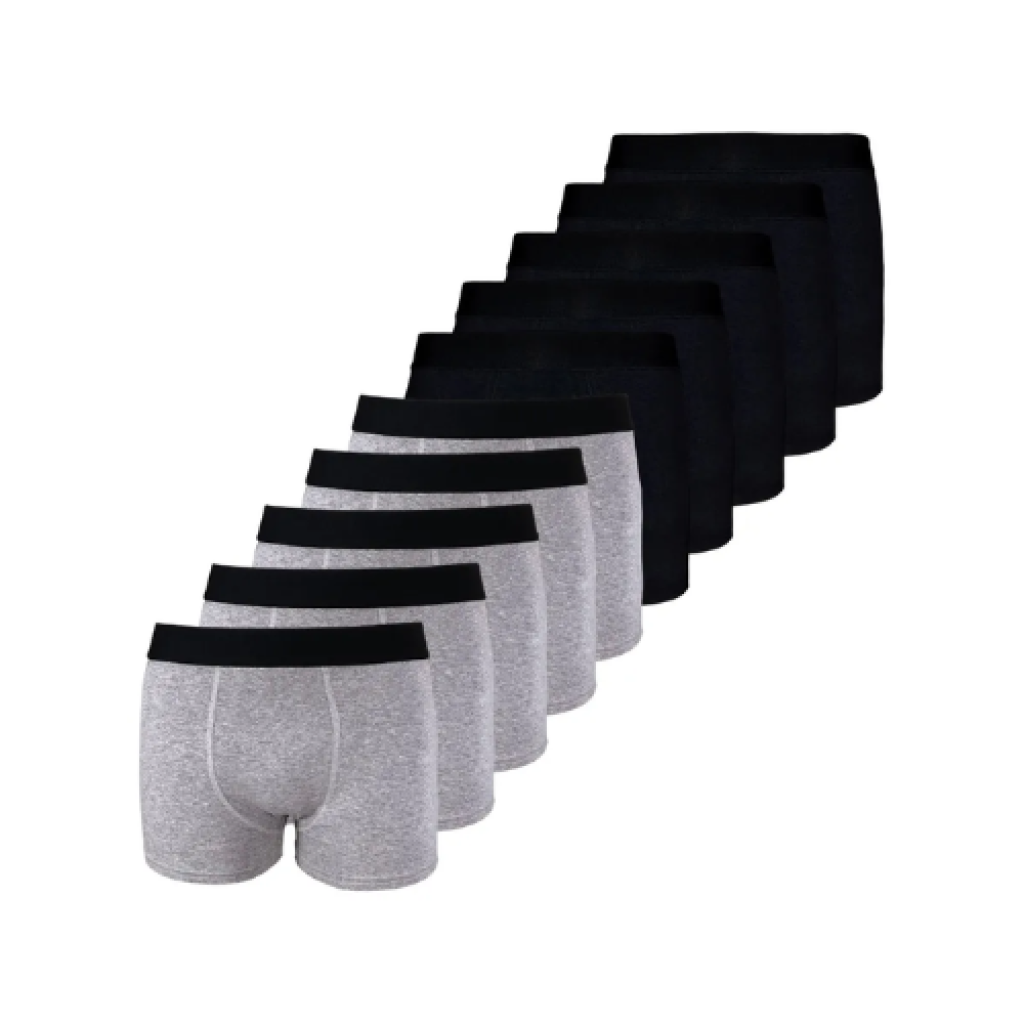 Kit 10 Cuecas Boxer Masculina Lisa Cotton Algodão com Elastano P ao GG Casual