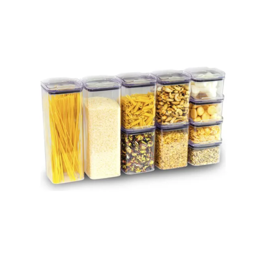 Kit 10 Potes Hermético Empilhável Em Acrílico