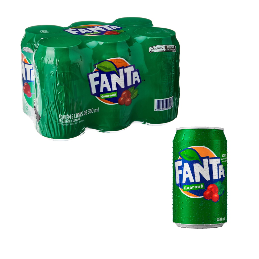 Pack de Fanta Guaraná 350ml 6 unidades