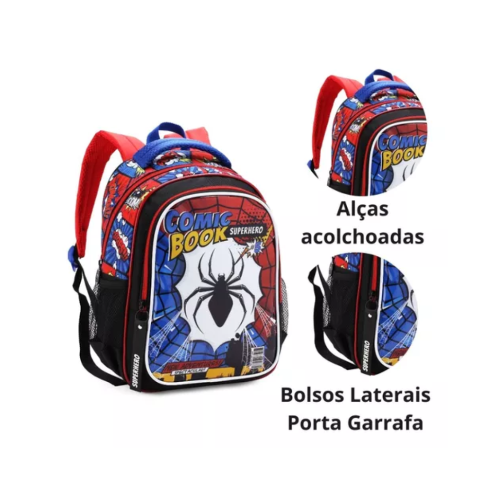 Mochila Infantil Costa Spider Dark Aranha Menino