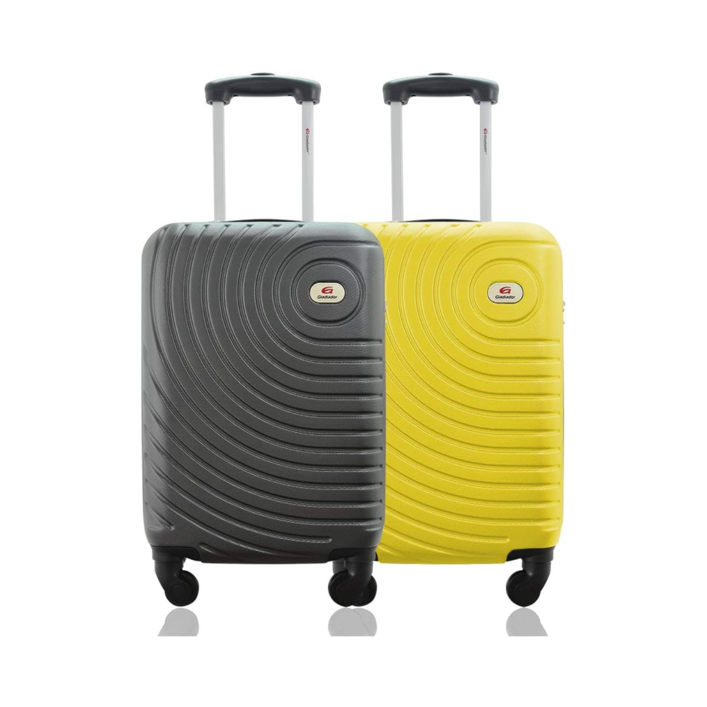 Kit Duas Malas De Bordo Rígidas 360º - Gladiador A7 (Grafite e Amarelo)